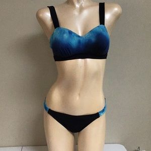 Women's Athleta Black/Blue 2pc Swim suit Size Small